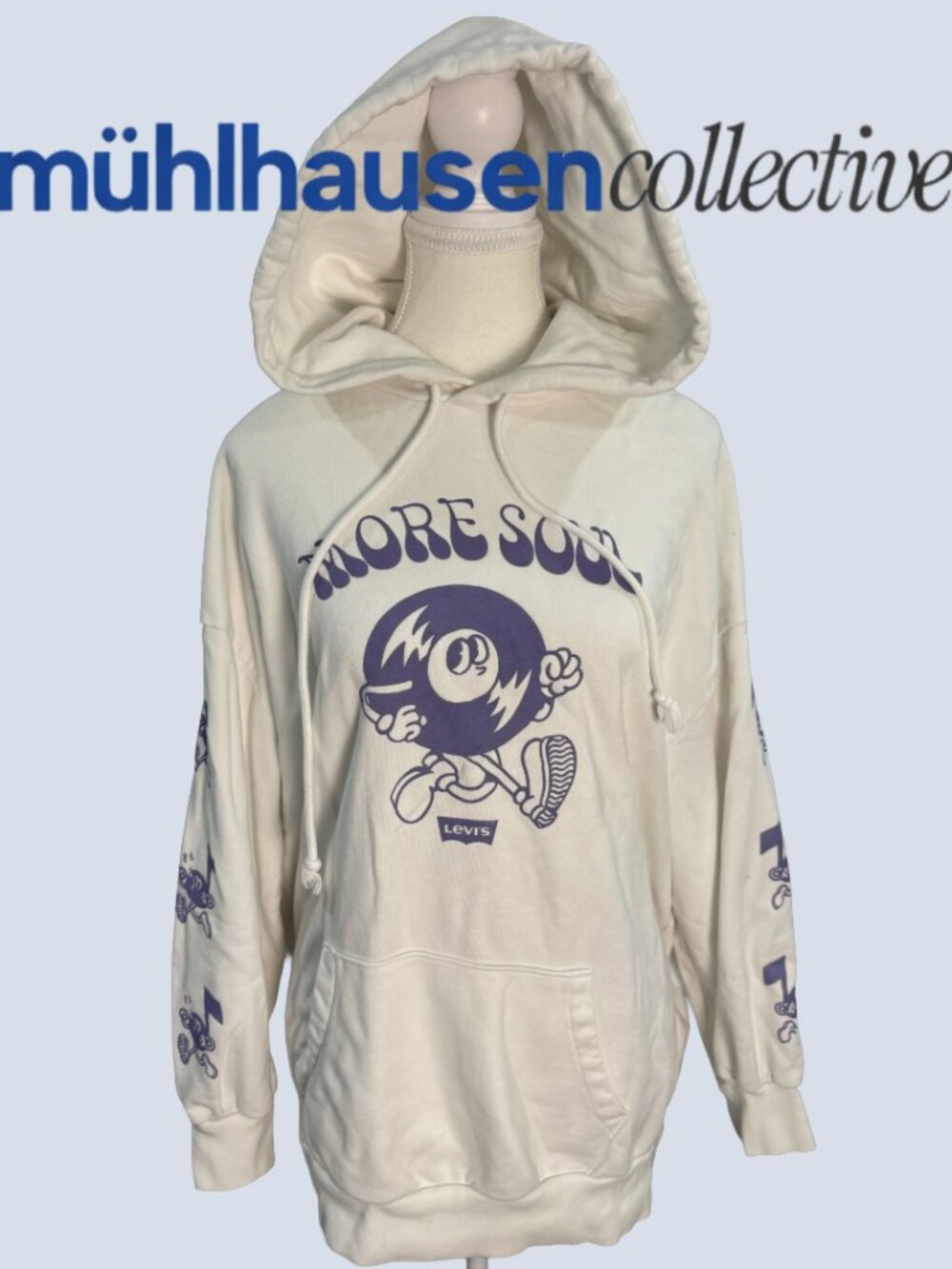 Levi's OVERSIZED Hoodie with Purple “More Soul” Graphic